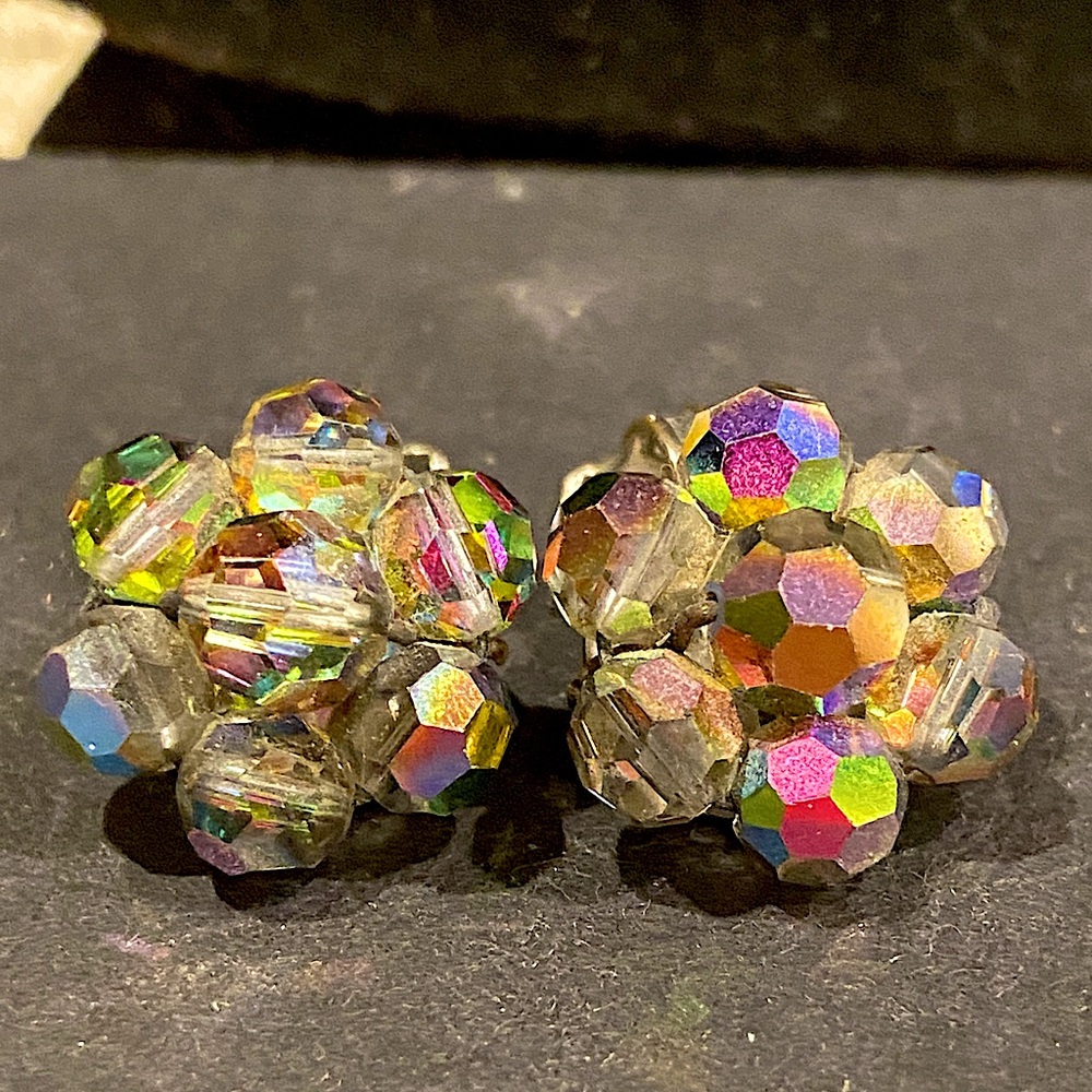 Dainty Colorful AB Cluster Crystal Earrings